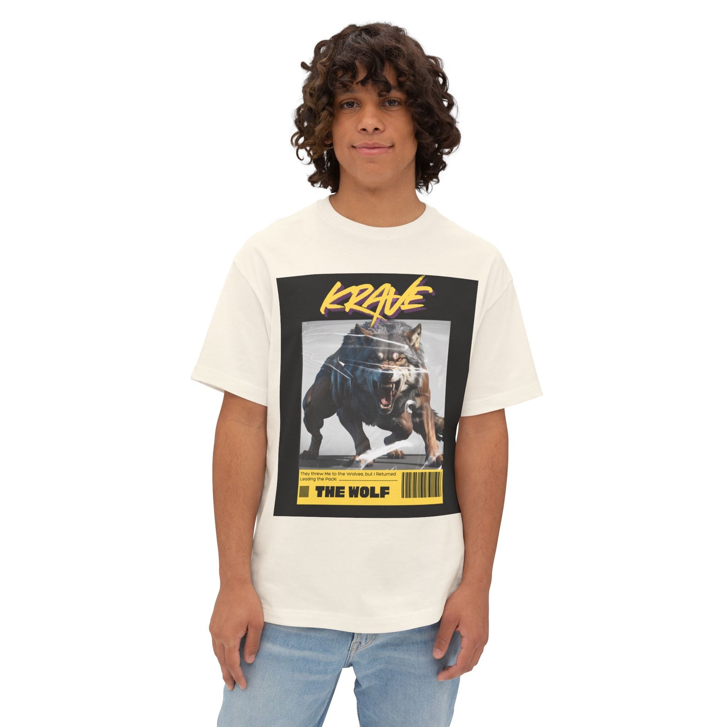 Krave Fitness Oversized Boxy Tee - Wolf Graphic Fit Apparel