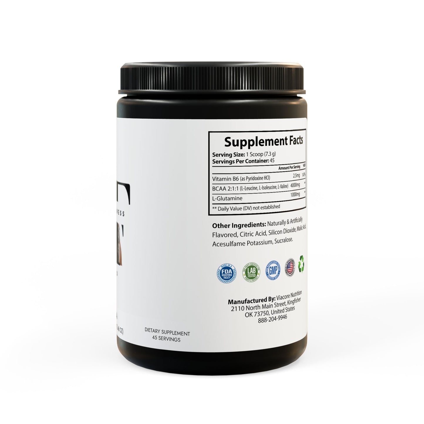Krave Fitness Wild Wolf BCAA Supplement- Watermelon (325g, 11.46oz, 45 servings)
