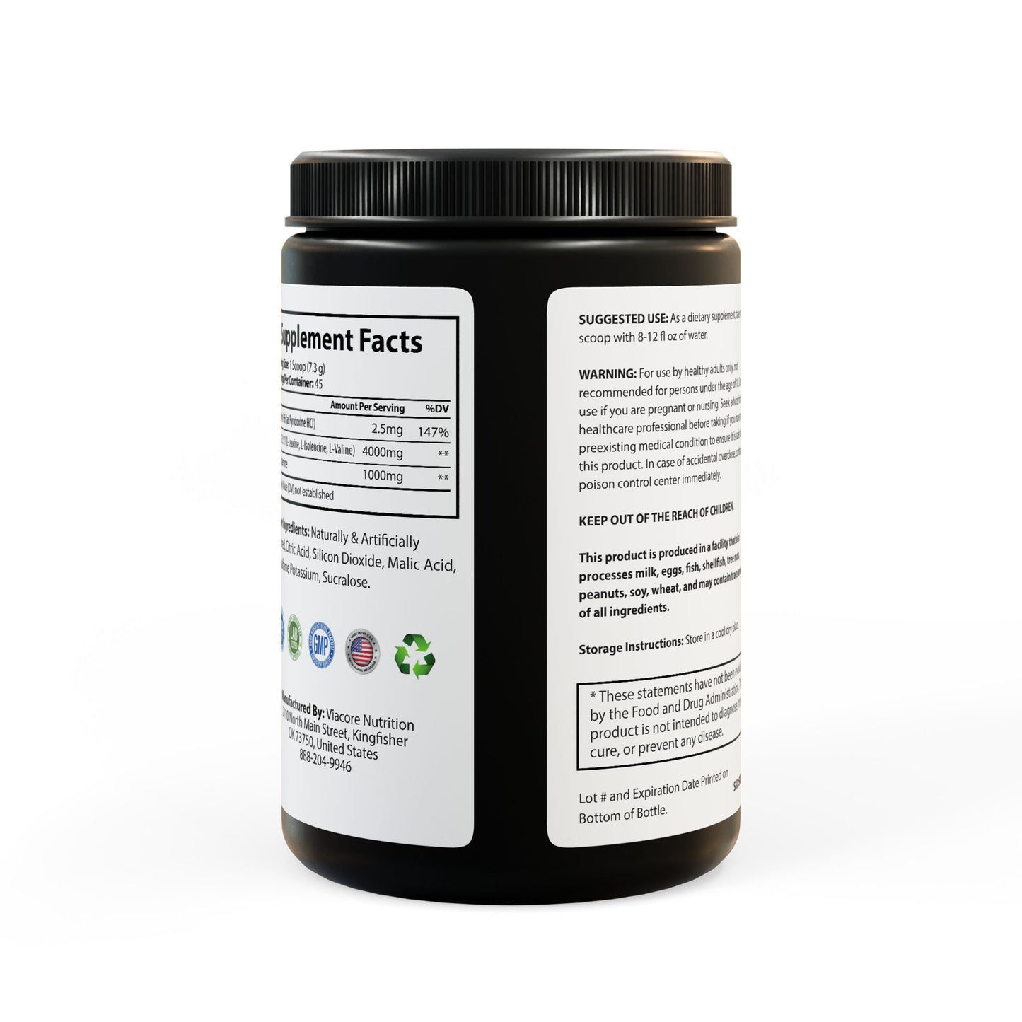 Krave Fitness Wild Wolf BCAA Supplement- Watermelon (325g, 11.46oz, 45 servings)