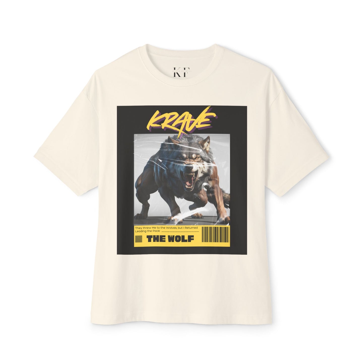 Krave Fitness Oversized Boxy Tee - Wolf Graphic Fit Apparel