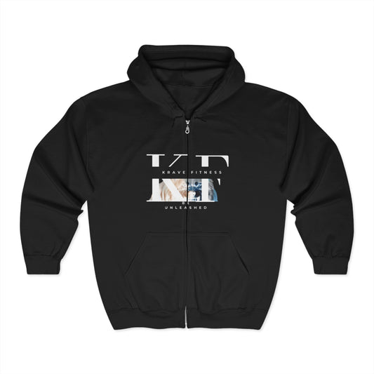 Krave Fitness Zip-Up Hoodie - Unisex Heavy Blend with Motivational Design