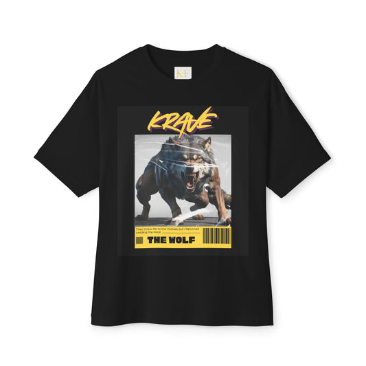 Krave Fitness Oversized Boxy Tee - Wolf Graphic Fit Apparel